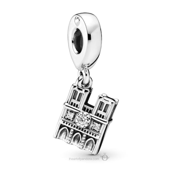 Notre Dame, Pandora, Bracelet Charm, Famous Church, Paris, Dangle, Silver, CZ, Blessed Virgin Mary, Autumn 2019, Our Lady, Travel, Memories
