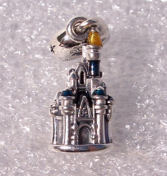 TOKYO CASTLE, Pandora, Disney Resort, Tokyo, Parks Exclusive, Bracelet Charm, Blue Enamel, Yellow, Memento, 925, Vacation, Collection