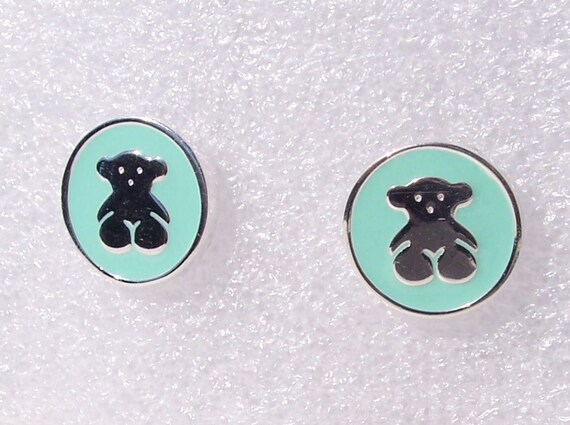 TOUS, Silver Bahía Earrings, Enamel, Studs, Designer, High Fashion, 925, Sweet, Spain, 512863500