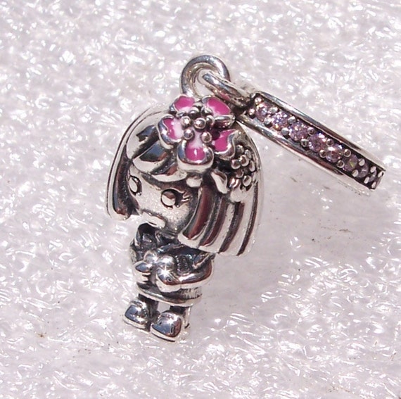 Chinese Flower Girl, Pandora, Bracelet Charm, China Exclusive, LE, Ichacha, Young, Witty, Pink Blossoms, Heart In Hands, 925, Enamel