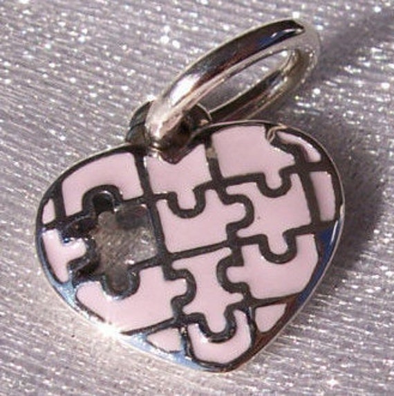 Complete My Heart, Pandora, Bracelet Charm, Asian Exclusive, LOVE, Autism, Pink Enamel, Puzzle, Silver, Gift Ideas, Family, Strength
