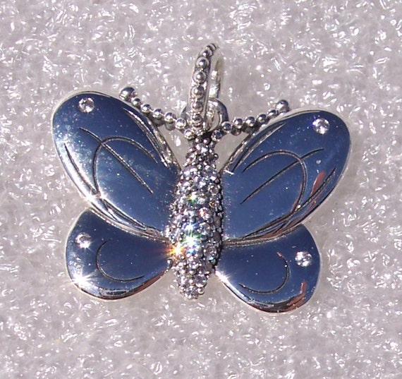 Decorative Butterfly, Pandora, Pendant, Bracelet Charm, Clear CZ, Dramatic, Dangle, Spring 2019
