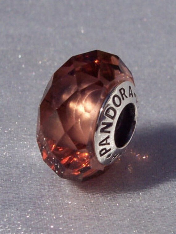 Fascinating Blush, Pandora, Bracelet Charm, Facet Cut Crystal, Sterling Silver, Murano Bead, Touch Of Color, Dimension, Pink Hue
