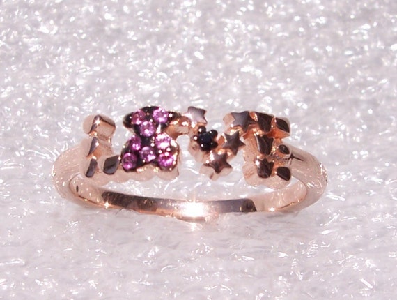 Love Ring, TOUS, Vermieil, SPAIN, San Valentin, Ruby, Spinel, Rose Gold Plated, Sterling Silver, Designer, High Fashion