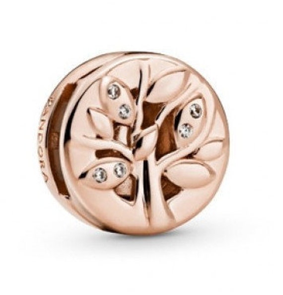 Family Tree Charm,Sparkling Clip,Reflexions,Pandora Rose,Lasting Bonds,Dazzling,Emblem Of Love,Clear CZ,925,Meaningful Gift,Rose Gold Plated