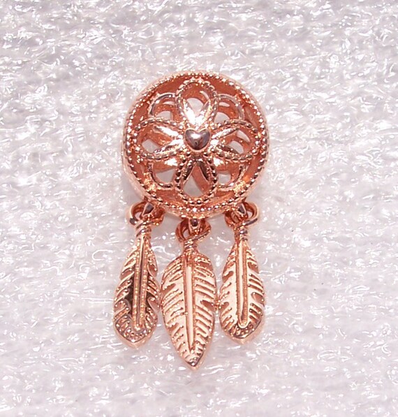 Spiritual Dreamcatcher, Pandora Rose, Bracelet Charm, Symbol Of Hope, Protection, Sweet Dreams, Positive Vibes, Floral, Feathers, Slider