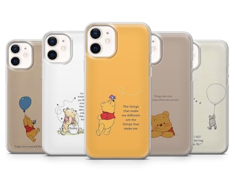 Funda para teléfono con cita de Winnie Pooh, funda Disney Bear para iPhone 17Pro, 16, 15, 14, 13, 12, Samsung S26, S25Fe, S24, S23, A16, A26, A56, Pixel 10, 9