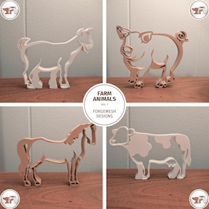 3D Printable Farm Animal Desk Decor – Cow, Horse, Pig, Goat (Digital STL Files)