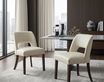 Modern Dining Chairs, Faux Leather Upholstered Kitchen Seating, Farmhouse Room Furniture, Mid Century Sillas