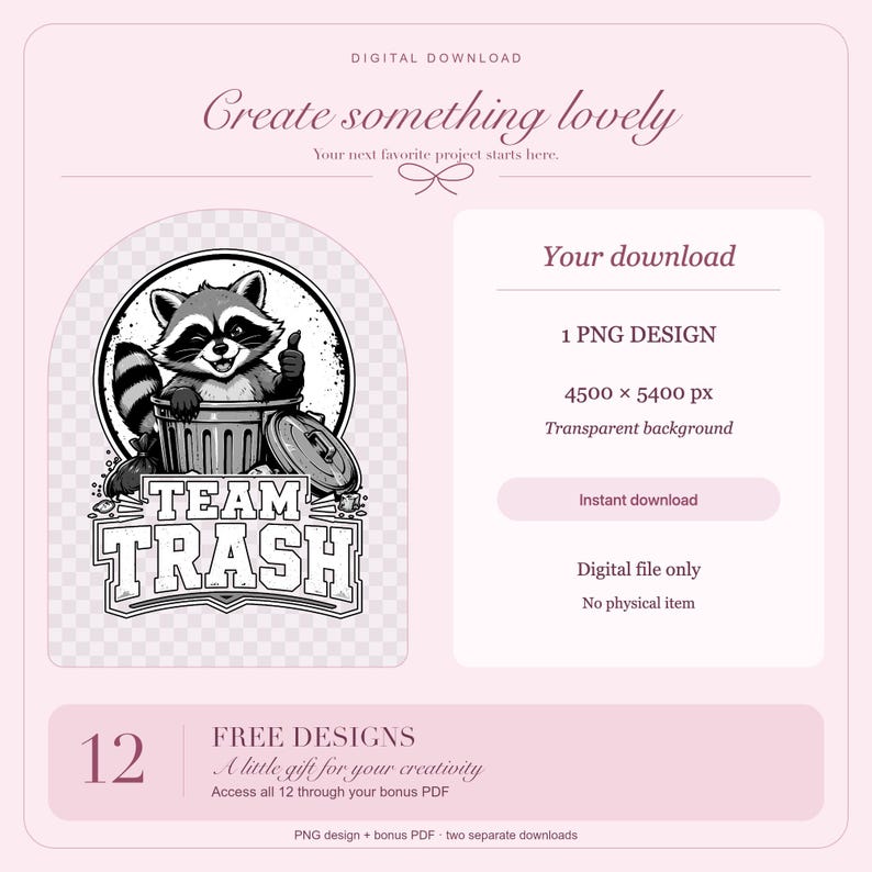 Trash Rummaging Racoon Team Trash Raccoon in Garbage Can - PNG, Free Commercial Use, Instant ...