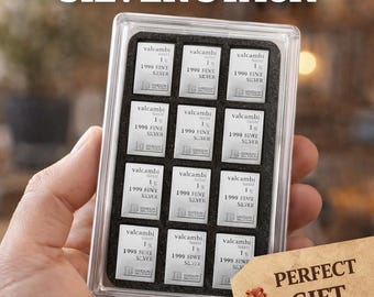 Valcambi 1g .999 Fine Silver Bars Set, Fractional Stack Display Case