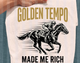 2026 Golden Tempo me hizo rico PNG, Ganador de carreras de caballos Día de la carrera PNG, Campeón de apuestas del Derby Lucky Gambler Diseño