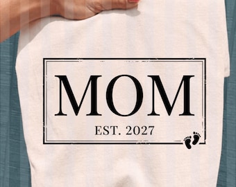 Mamá Mamá Est.2027 PNG, Esperando Bebé 2027 Madre 2026 Nueva Mamá 2027 PNG, Revelación de Embarazo PNG, Diseño de Nueva Mamá