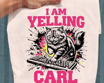 Estoy gritando Carl Divertido meme de gato donut Humor viral cita, PNG Meme de gato retro, Clip art de cita divertida descarga digital