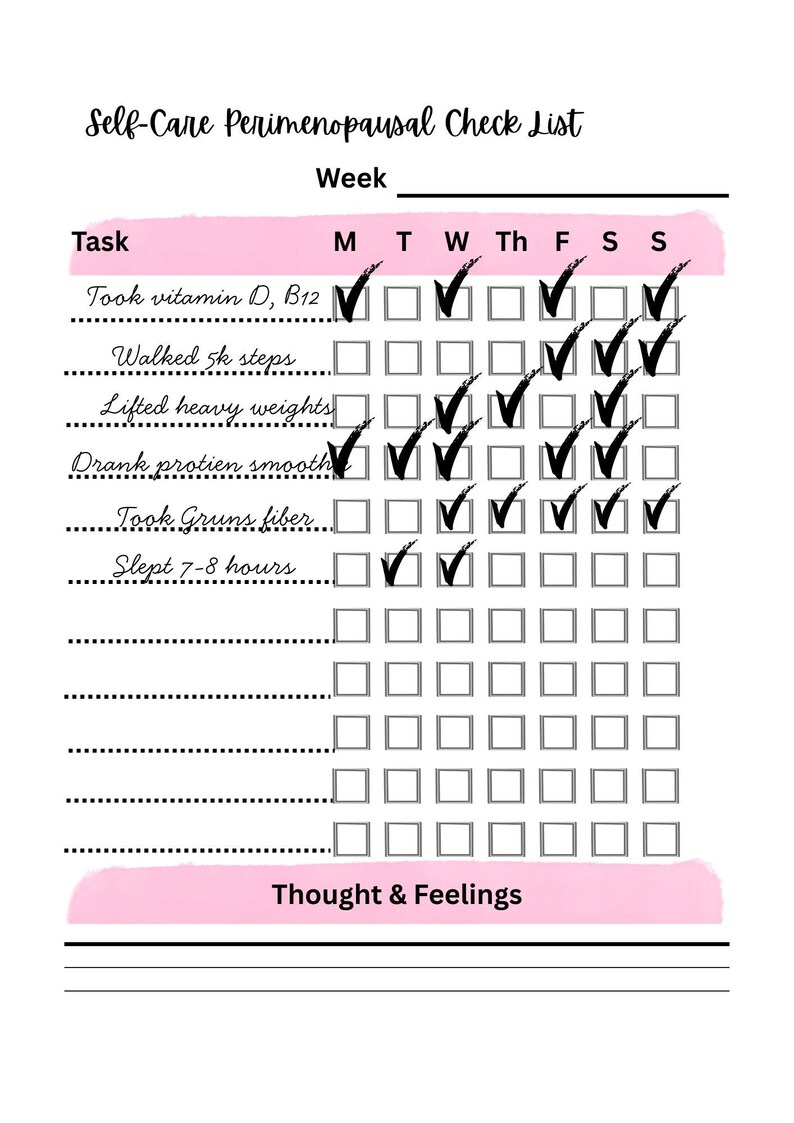 Perimenopause Daily Tracker Printable | Menopause Symptom Hormone Log ...