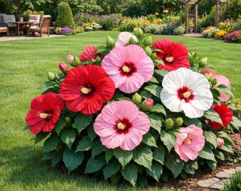 Große Hibiskussamen - Rote, Lila & Weiße Tropische Gartenblumen