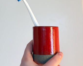 Handmade Ceramic Toothbrush Holder - Handbuilt - hunchar.studio