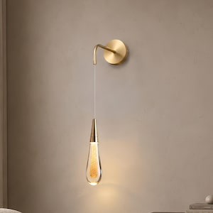 Moderne gouden kristallen wandlamp | Scandinavische LED-wandlamp, slaapkamerverlichting