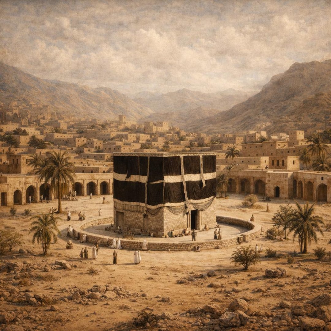 AI – (6th Century) the Kaaba of Mecca, Early Islam Sacred Site, Islamic