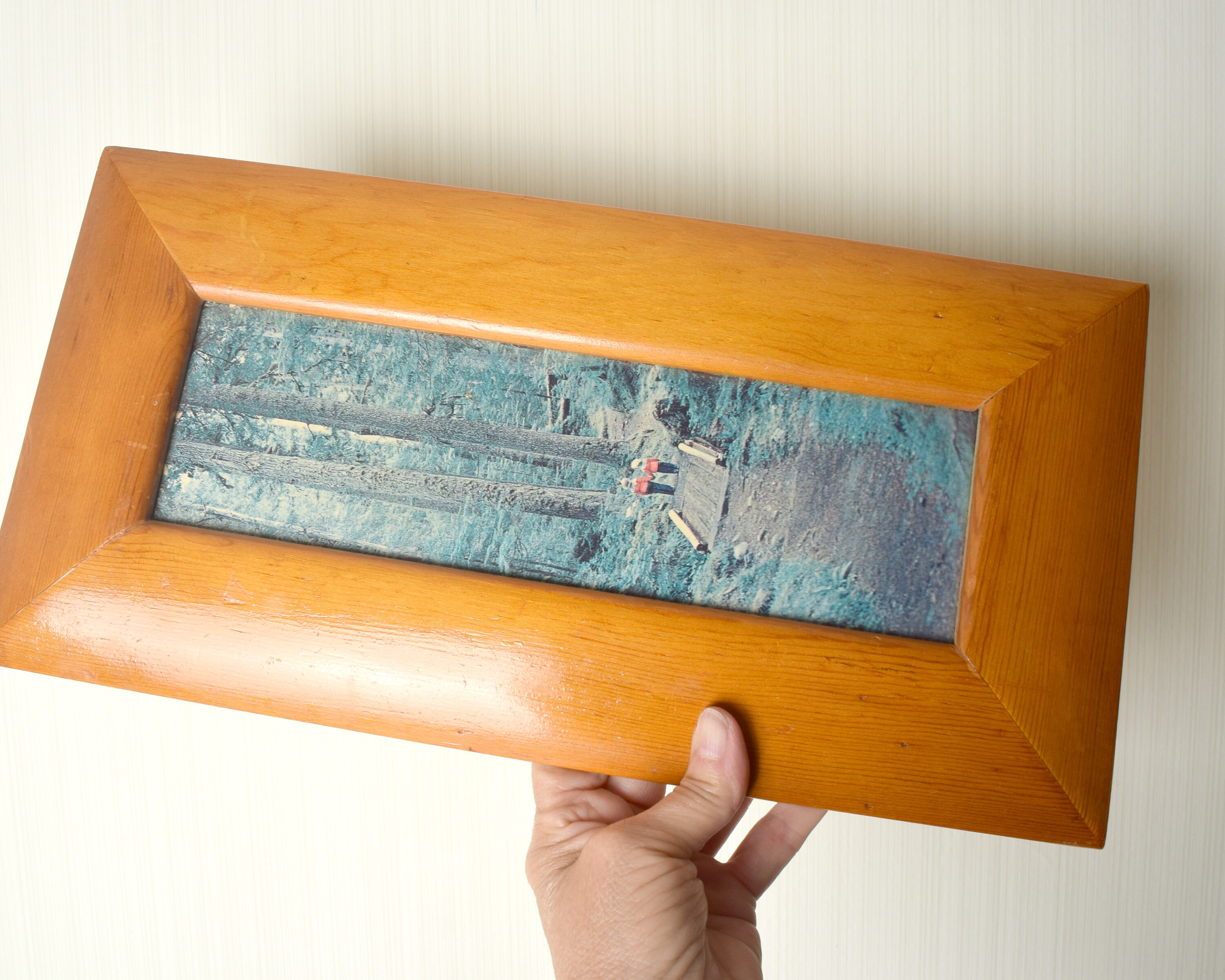 Vintage Wood Frame 15 x 8 Long Narrow Frame Etsy