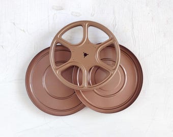 Vintage Metal 16mm Film Reel with Protective Aluminum Canister