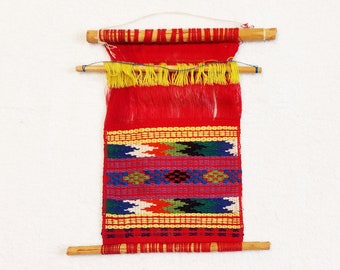 Vintage Loom Weavings, Wall Decor, Guatemalan Wall Hanging, Colorful Folk Art Tapestry