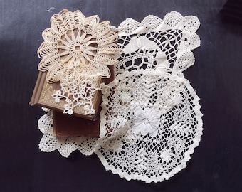 Lot of 4 Antique & Vintage Doilies, Vintage Lace Decor