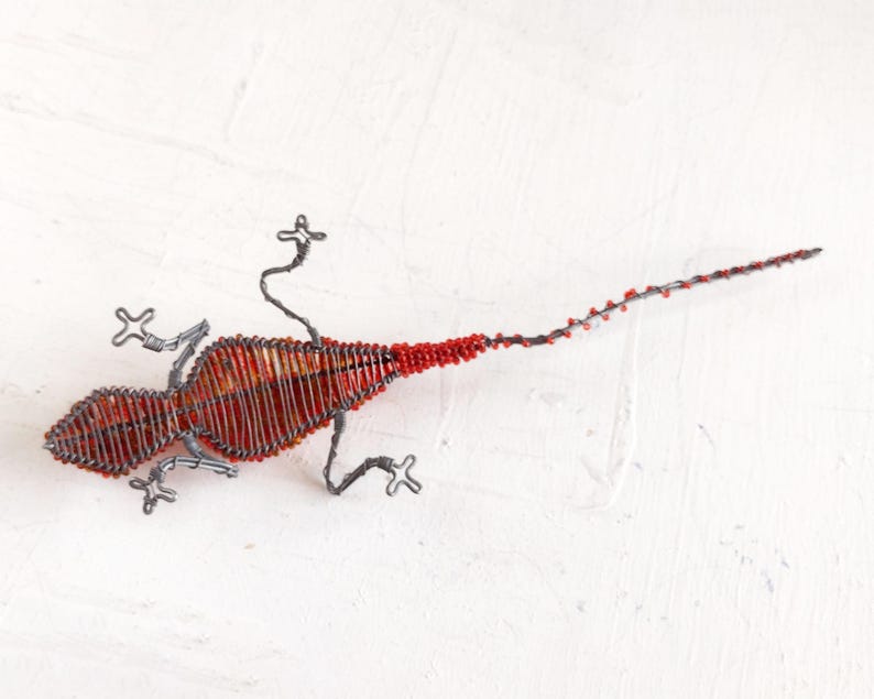 Beaded Lizard, Made in Africa, Folk Art, Bead Wire Animals - Etsy