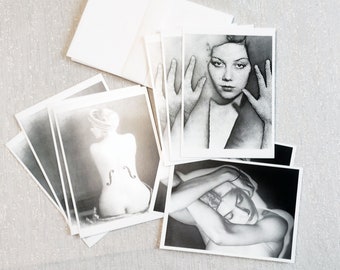 Lot of 9 Man Ray Photographic Folded Greeting Cards with Envelopes, Blank Cards