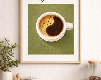 Espresso Wall Art Set, Minimalist Kitchen Prints (Digital Download)