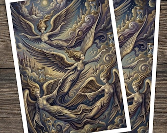 Angels of Time TCG Card Sleeve Art | Fantasy Digital Art | MTG/Yugioh/Pokemon Sleeves | Custom Sleeve Art Download