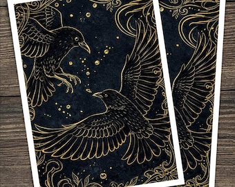 Crow Lux TCG Card Sleeve Art | Fantasy Digital Art | MTG/Yugioh/Pokemon Sleeves | Custom Sleeve Art Download