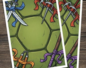 Nostalgic Turtles TCG Card Sleeve Art | Fantasy Digital Art | MTG/Yugioh/Pokemon Sleeves | Custom Sleeve Art Download
