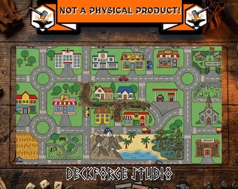 Oldskool City Rug TCG Playmat Art | Funny Meme Playmat Art | Nostalgic Rug Playmat | EDH Playmat | Custom Playmat Image Download