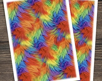 Hyper Realistic Rainbow Fur TCG Card Sleeve Art | Colorful Furry Texture | Fantasy Card Sleeves |  Custom Sleeve Art