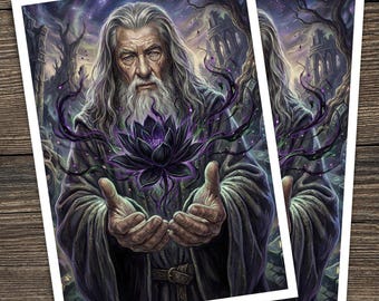 Black Lotus Gandalf TCG Card Sleeve Art | Fantasy Digital Art | Mtg/Ygo/Pkmn Sleeves | Custom Sleeve Art Download