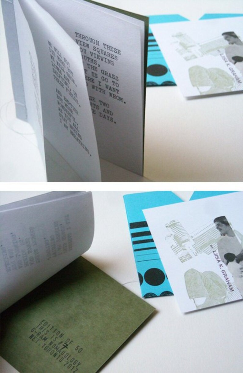 UNTITLED SEVEN zine, chapbook, little book, handmade, artist book, collage, photomontage, letterpress, prose poem, poetry, limited edition imagem 2