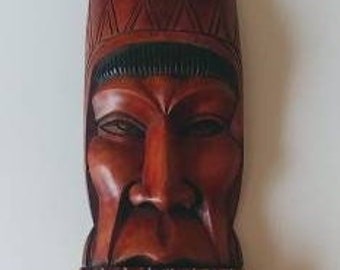 Vintage Carved Wood Wall Hanging from Boliviva,Man With Wooden Flute,Wood Carving,Folk Art,Bolivian Art,Home Decor,FREE Shipping