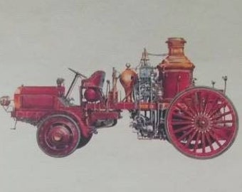 Vintage Prints of Early American Fire Engines,Firefighthers,Firemen,Fire House,Office Decor,Home Decor,Wall Hanging,Free Shipping.