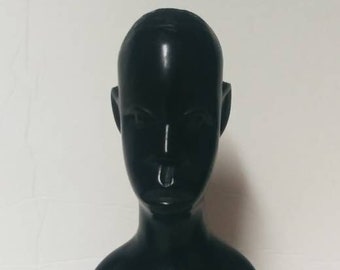 Vintage Small Bust of Man,Black,Ceramic,African,Home Decor,FREE Shipping