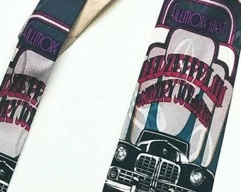 Vintage Tie,The Filmore Poster Ties,Led Zepplin Country Joe & The Fish,Zepmobile Bill Graham FME No. 155,Filmore West,Tie Collector,Keepsake