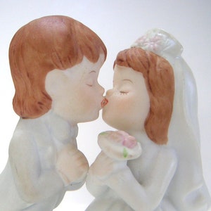 Vintage Wedding Cake Topper by Lefton. Porcelain, Wedding Day,Romance,Bride,Groom,Wedding Couple,Honeymoon. FREE SHIPPING image 1