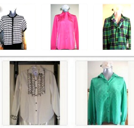 Vintage Blouses. FIVE Vintage Blouses, 1980s.FREE
