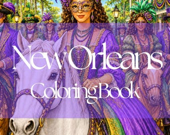 41 målarbilder för New Orleans | Målarbok för vuxna och barn | Digitala målarbilder | Direktnedladdning | Utskrivbar PDF-fil