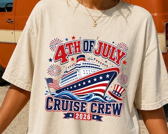4th Of July Cruise Crew 2026 Shirt, Comfort Colors Independence Day Tee, USA 250 Family Vacation Shirt, Patriotic Group Cruise Travel Tshirt
