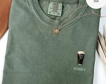 Vitamin G Beer Shirt, Comfort Colors® Vitamin G Beer Shirt, Funny Guinness Lover T-shirt, Minimalist Stout Beer Tee, Brewing Graphic Tee