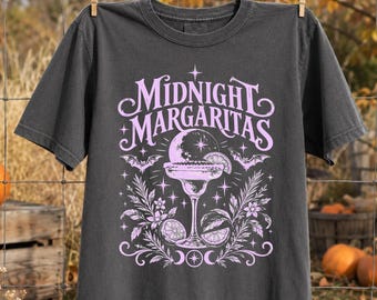 Midnight Margaritas Shirt, Comfort Colors Witchy Halloween Tee, Practical Magic Cocktail Tee, Spooky Girls Night Out Tee, Spooky Season Tee