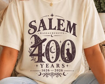Salem 400 Years Comfort Colors Shirt, Salem Massachusetts 1626 2026 T-Shirt, Vintage Salem Witch Anniversary Graphic Tee, Spooky Season Gift