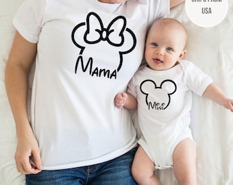 Disney Matching Family T-Shirt, Dada Mama Mini Shirt, Disney Family Trip Shirt, Mickey Minnie Tee, Couple Disney Apparel, Disneyland Trip