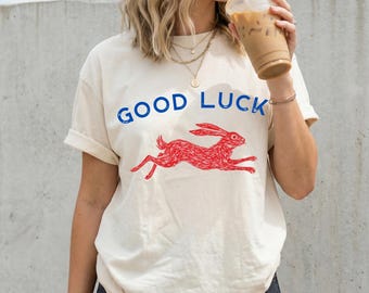 Good Luck Shirt, Comfort Colors® Lucky Rabbit Tshirt, Easy Tiger Tee, Cool Womens Tee, Aesthetic Shirts, Cool Girl Sweatshirt, Retro Western